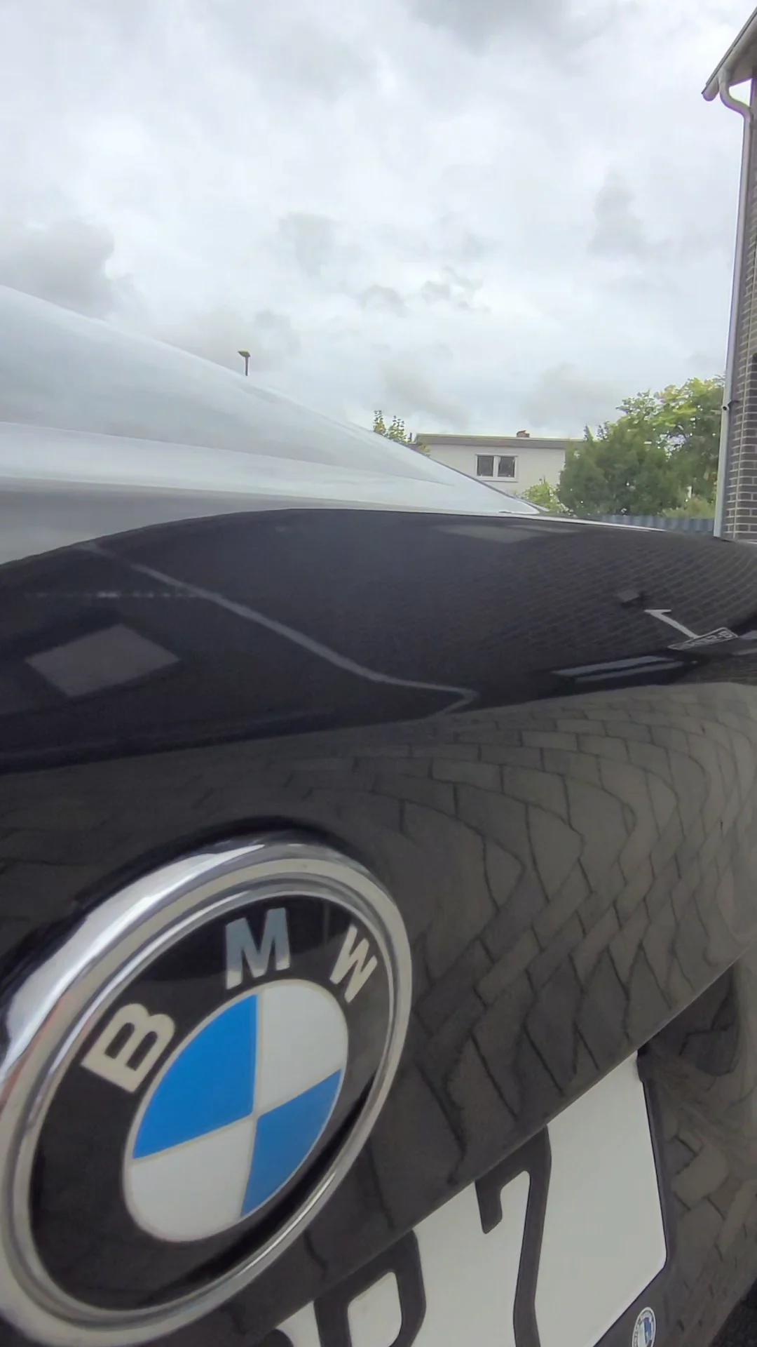 BMW Emblem am Heck mit glänzendem Lack nach der Aufbereitung