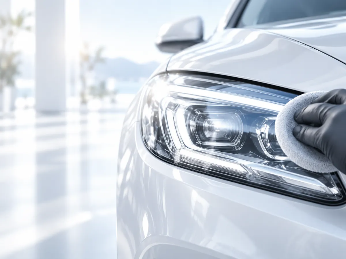 Aufbereiteter klarer Autoscheinwerfer